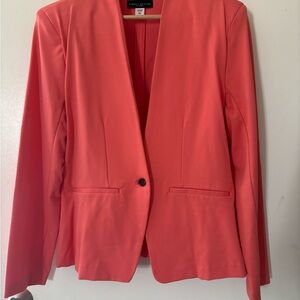 Simply Styled Coral-Pink Single-Button Blazer
